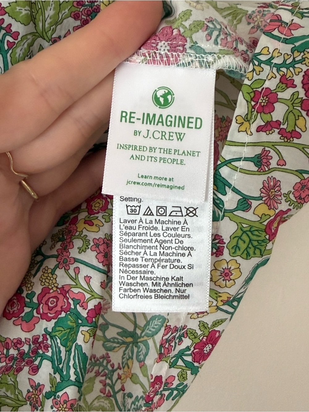 J. Crew Fleur Top in Liberty Fabric—Pink & Green - Picture 6 of 6